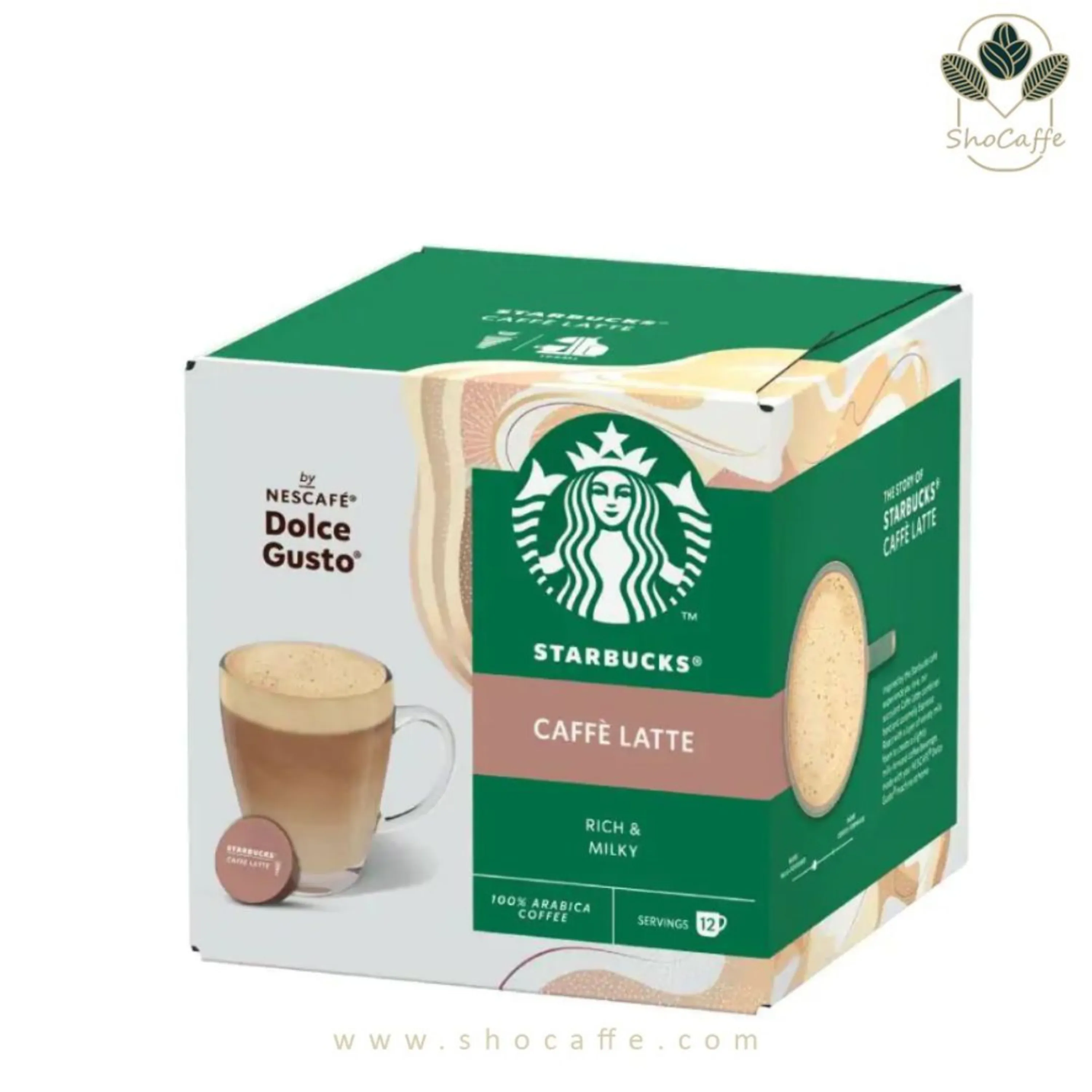 کپسول قهوه دولچه گوستو استارباکس مدل کافه لاته Caffe Latte